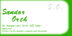 sandor orth business card